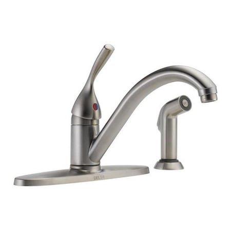 Delta Delta 400-SS-DST Classic Series Single Handle Kitchen Faucet Side Spray 4558128